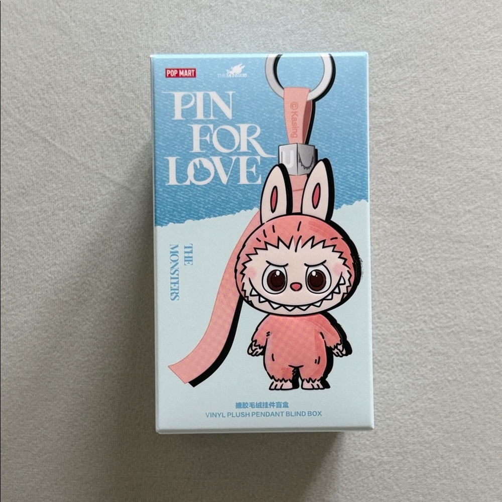 Labubu POP MART "Pin For Love" Pink Bunny Monster Vinyl Pendant Blind Box